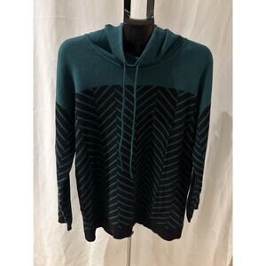 NWT Liz Claiborne Women's size L Chevron Mock Neck Sweater Drawstring